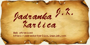 Jadranka Karlica vizit kartica